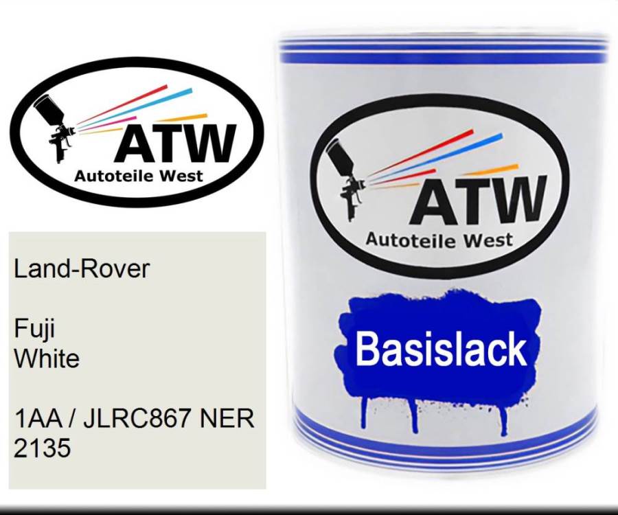 Land-Rover, Fuji White, 1AA / JLRC867 NER 2135: 1L Lackdose, von ATW Autoteile West.